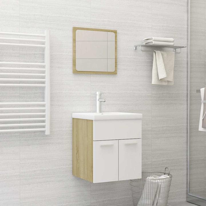 Set Mobilier De Baie, 2 Piese, Gri Extralucios, Pal