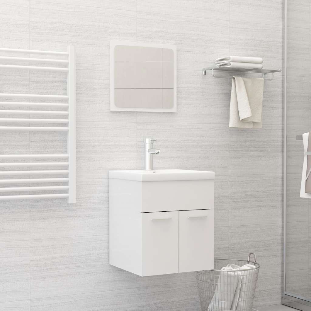 Set Mobilier De Baie, 2 Piese, Gri Extralucios, Pal