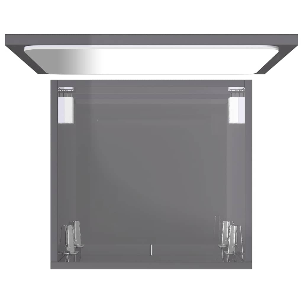 Set Mobilier De Baie, 2 Piese, Gri Extralucios, Pal