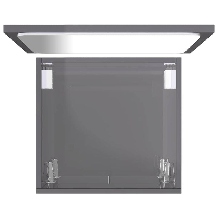 Set Mobilier De Baie, 2 Piese, Gri Extralucios, Pal