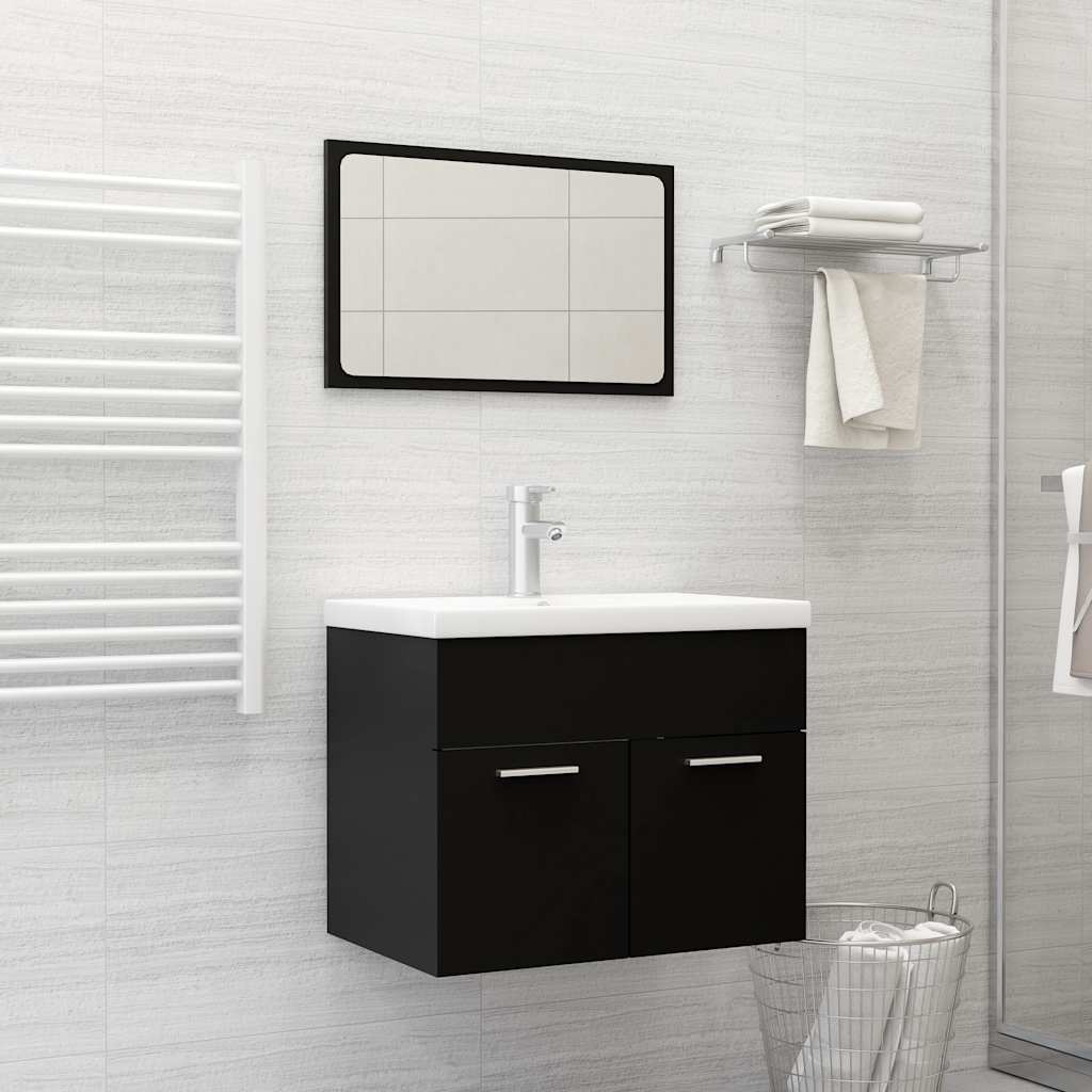 Set Mobilier De Baie, 2 Piese, Alb Extralucios, Pal