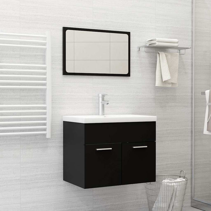 Set Mobilier De Baie, 2 Piese, Alb Extralucios, Pal