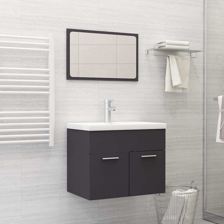 Set Mobilier De Baie, 2 Piese, Alb Extralucios, Pal