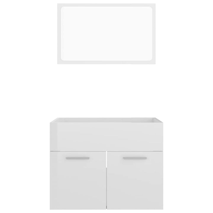 Set Mobilier De Baie, 2 Piese, Alb Extralucios, Pal