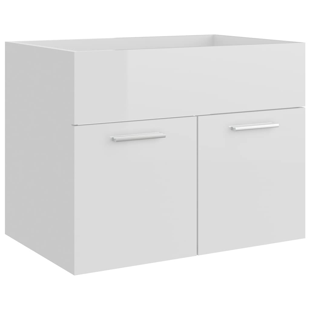 Set Mobilier De Baie, 2 Piese, Alb Extralucios, Pal