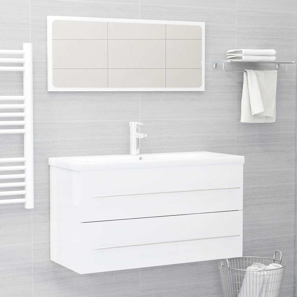 Set Mobilier De Baie, 2 Piese, , Pal