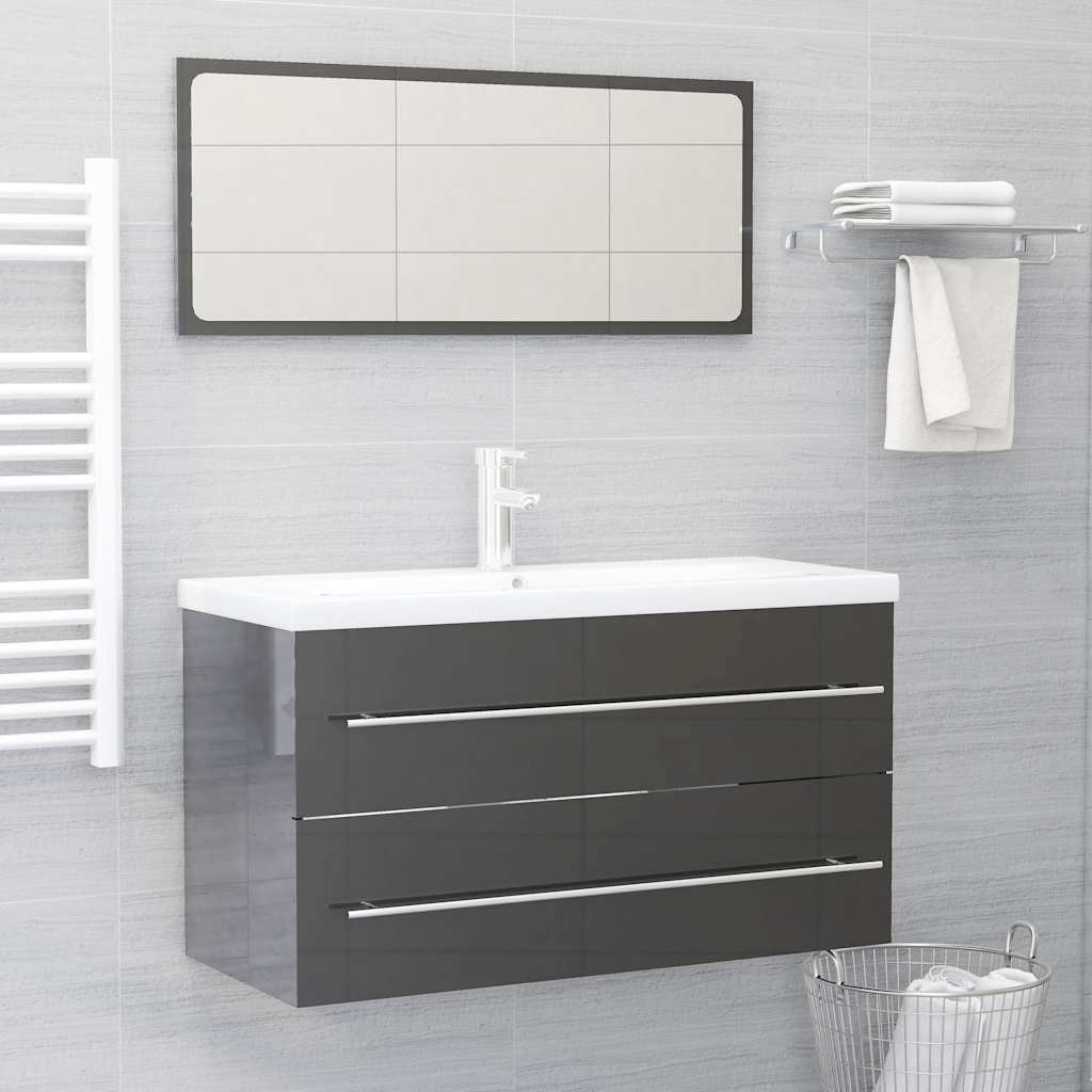 Set Mobilier De Baie, 2 Piese, , Pal