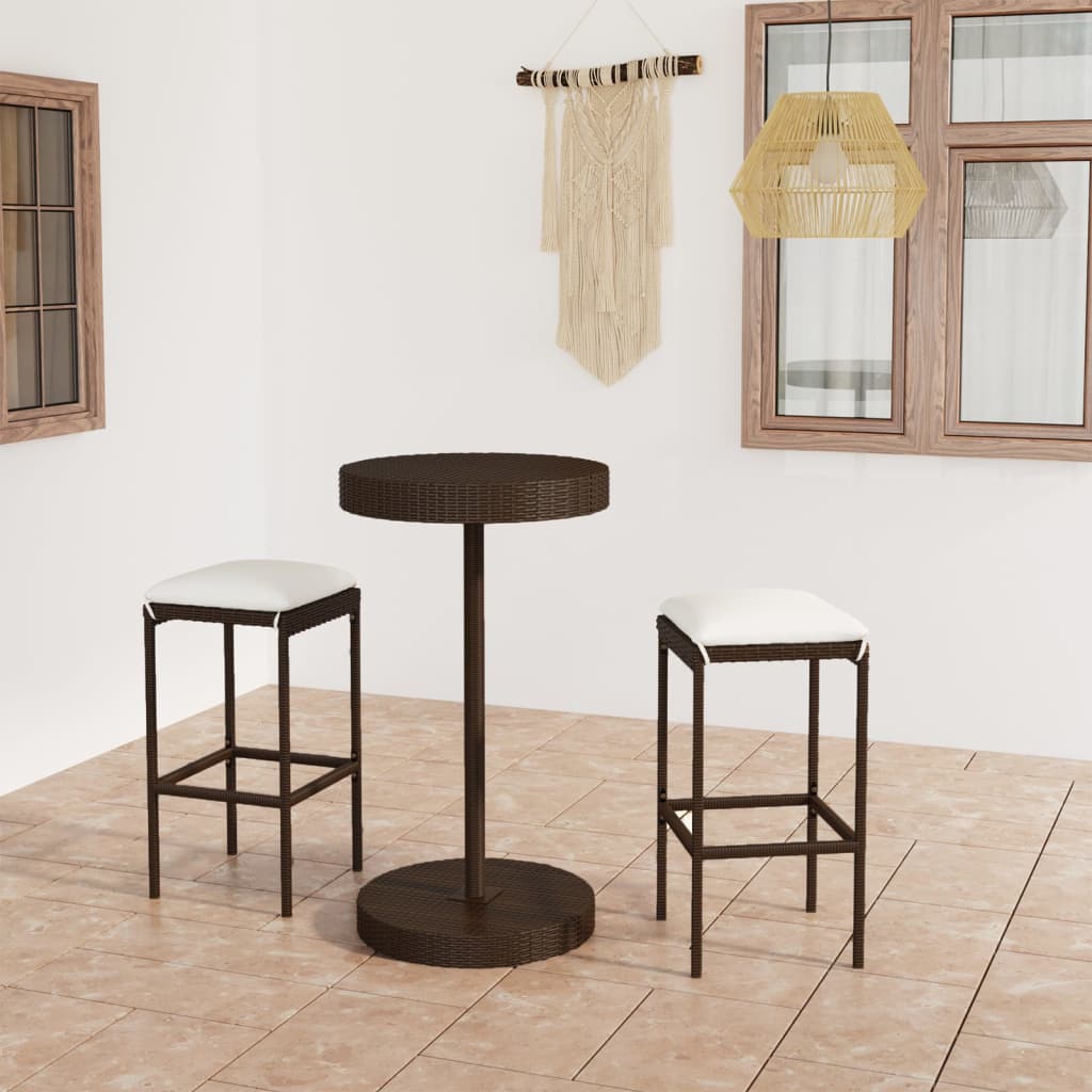 Vixl Set Mobilier Bar De Grădină Cu Perne, 5 Piese, , Poliratan