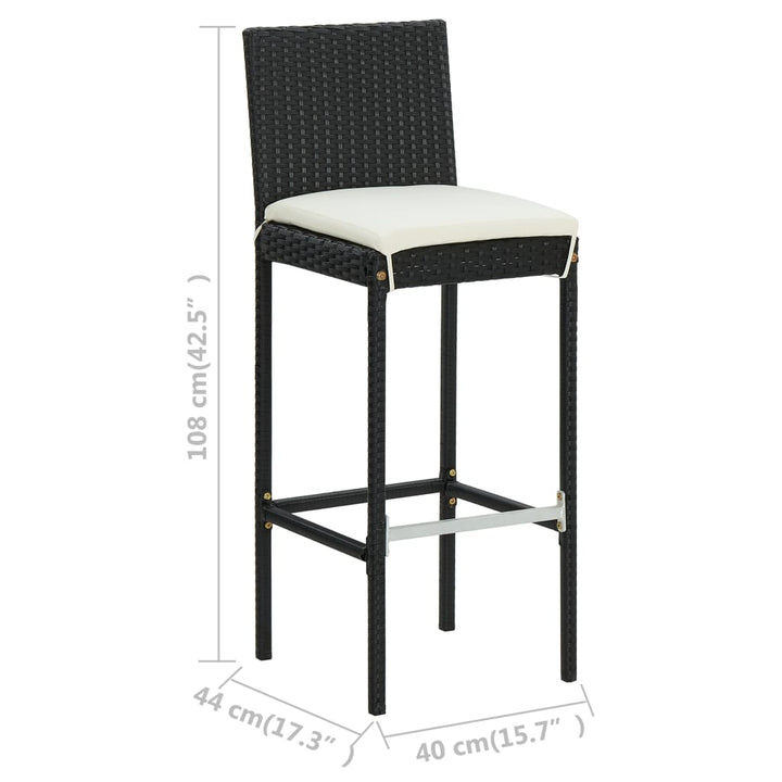 Vixl Set Mobilier Bar De Grădină Cu Perne, 5 Piese, , Poliratan