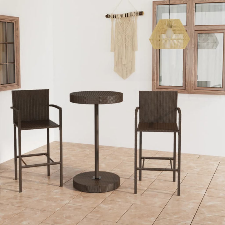 Set Mobilier Bar De Grădină, 3 Piese, , Poliratan
