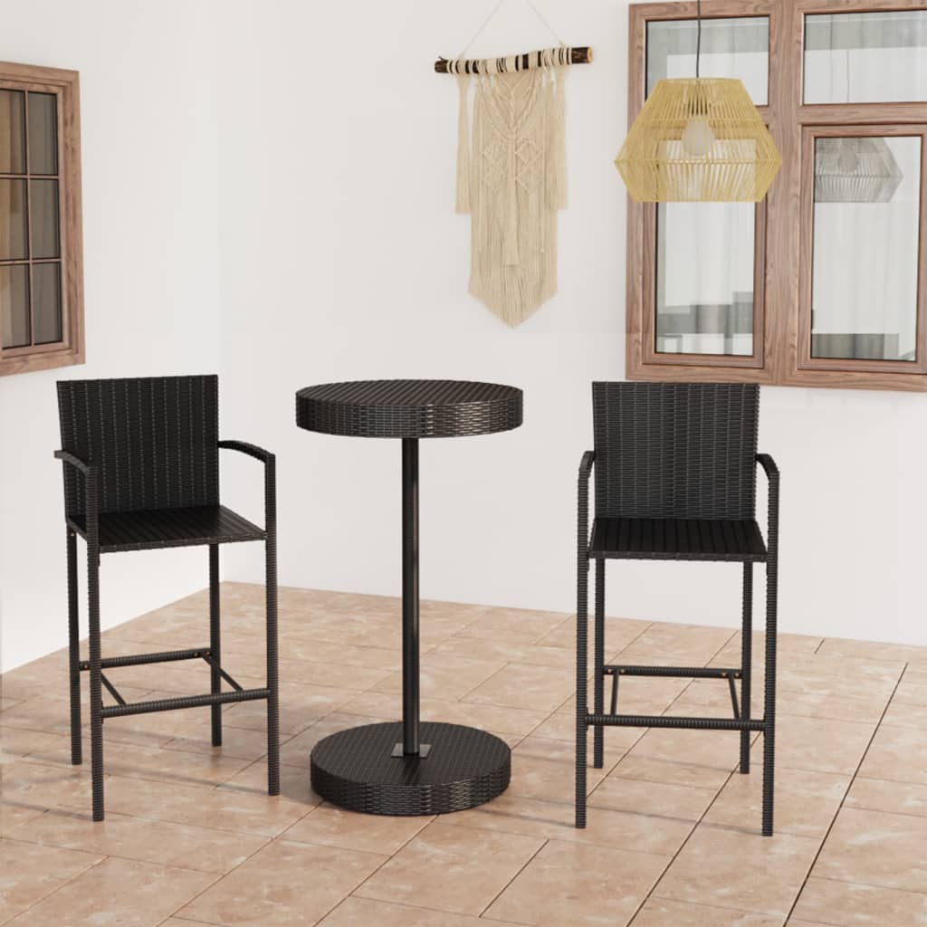 Set Mobilier Bar De Grădină, 3 Piese, , Poliratan