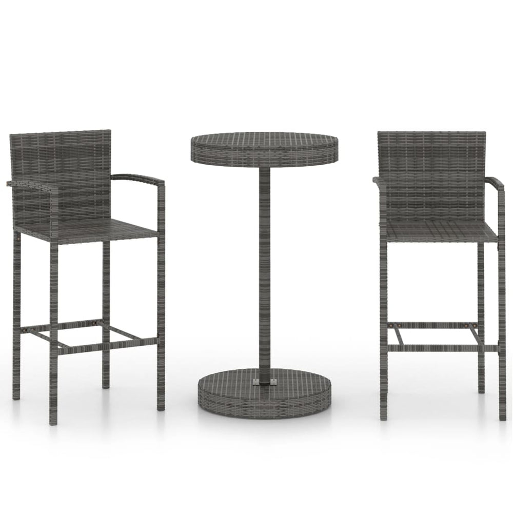 Set Mobilier Bar De Grădină, 3 Piese, , Poliratan