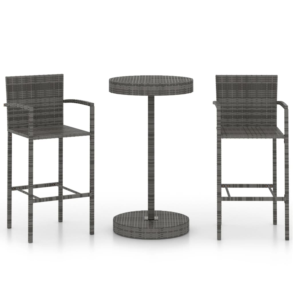 Set Mobilier Bar De Grădină, 3 Piese, , Poliratan