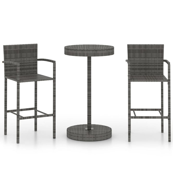 Set Mobilier Bar De Grădină, 3 Piese, , Poliratan