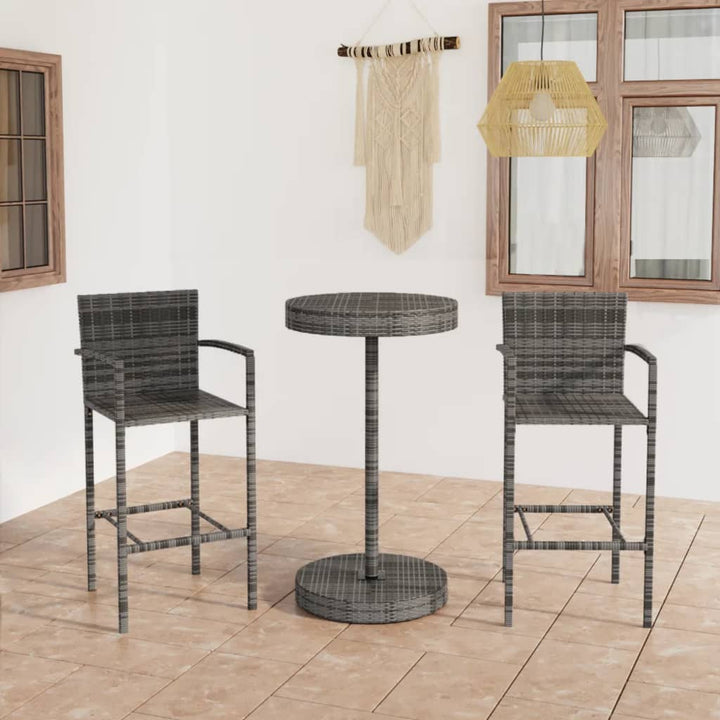 Set Mobilier Bar De Grădină, 3 Piese, , Poliratan