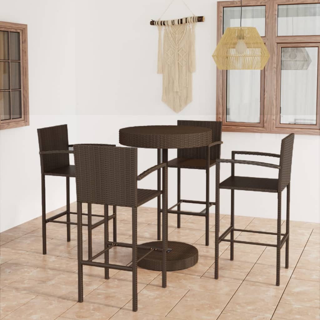 Set Mobilier Bar De Grădină, 3 Piese, , Poliratan