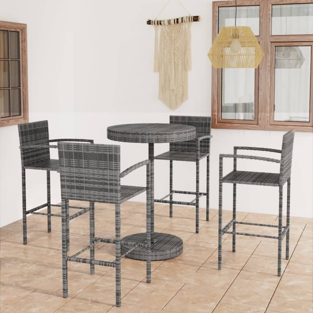 Set Mobilier Bar De Grădină, 3 Piese, , Poliratan