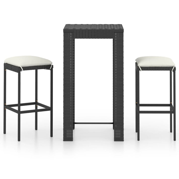 Vixl Set Mobilier Bar De Grădină Cu Perne, 3 Piese, , Poliratan