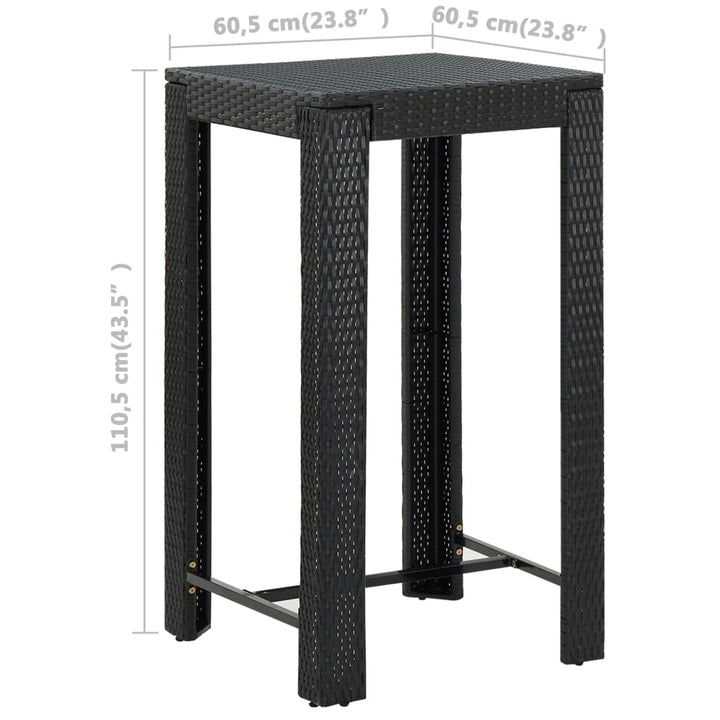Vixl Set Mobilier Bar De Grădină Cu Perne, 3 Piese, , Poliratan