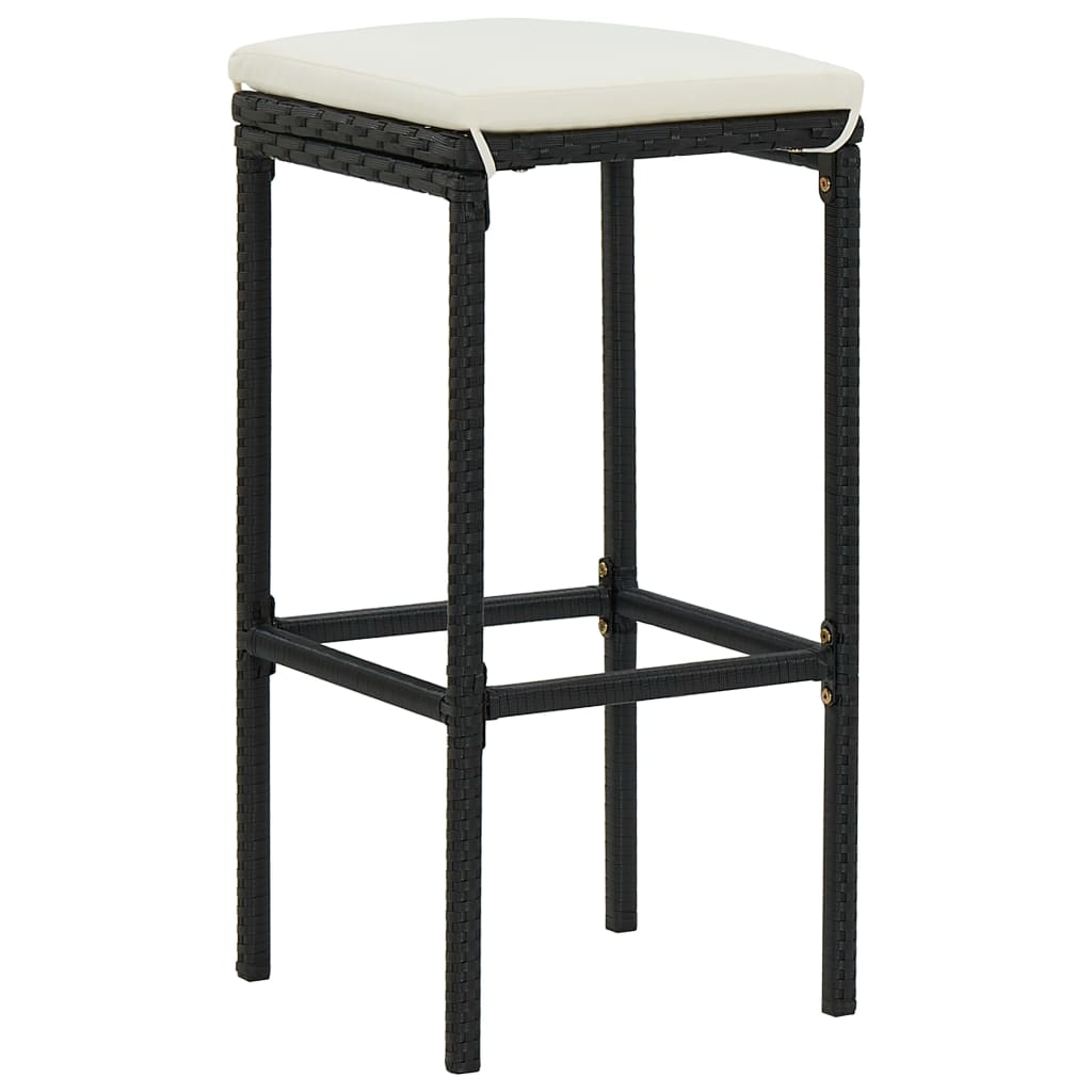 Vixl Set Mobilier Bar De Grădină Cu Perne, 3 Piese, , Poliratan