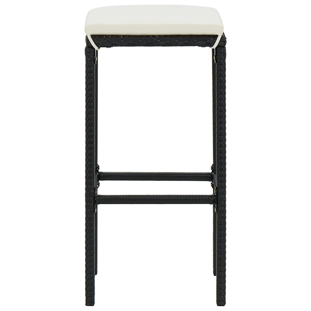 Vixl Set Mobilier Bar De Grădină Cu Perne, 3 Piese, , Poliratan