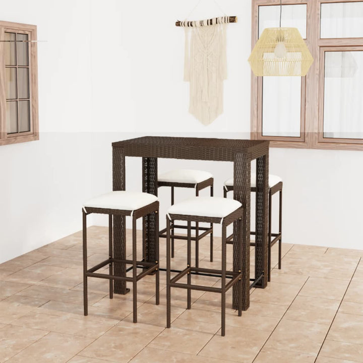 Vixl Set Mobilier Bar De Grădină Cu Perne, 3 Piese, , Poliratan