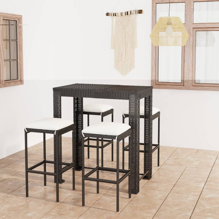 Vixl Set Mobilier Bar De Grădină Cu Perne, 3 Piese, , Poliratan