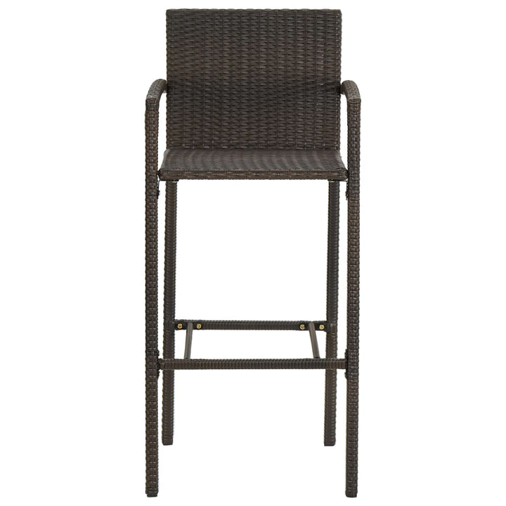 Set Bar Exterior Cu Cotieră, 3 Piese, Maro, Poliratan
