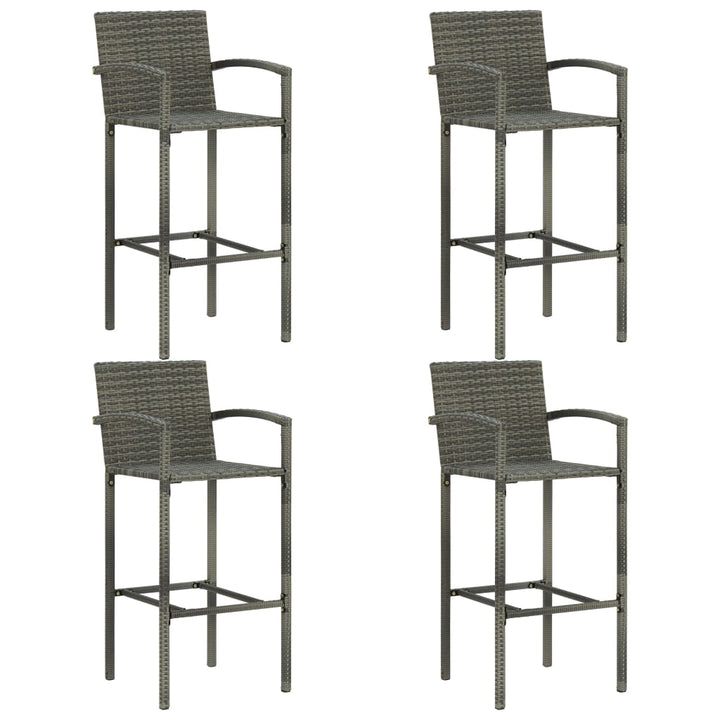 Set Bar Exterior Cu Cotieră, 5 Piese, Gri, Poliratan