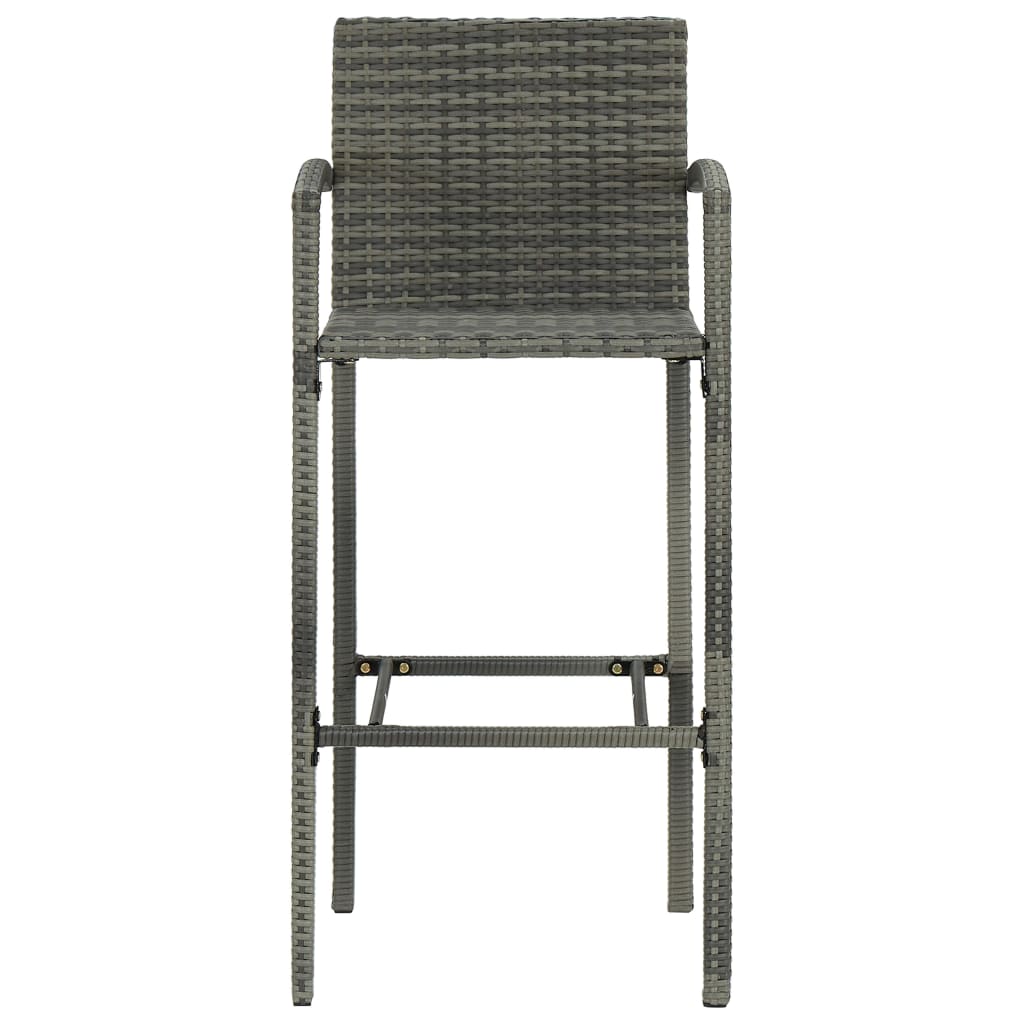 Set Bar Exterior Cu Cotieră, 5 Piese, Gri, Poliratan