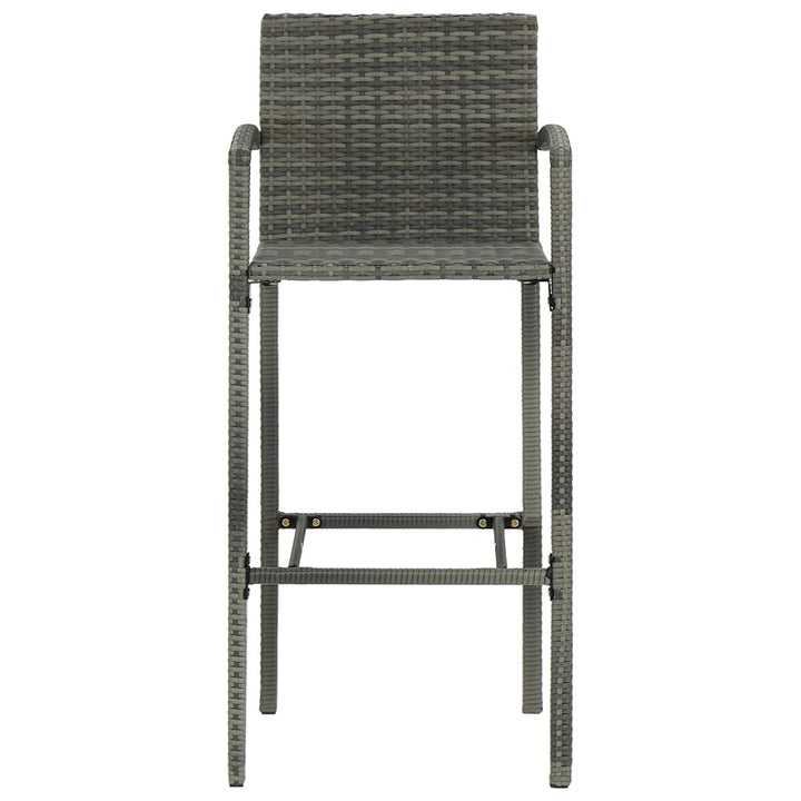 Set Bar Exterior Cu Cotieră, 5 Piese, Gri, Poliratan