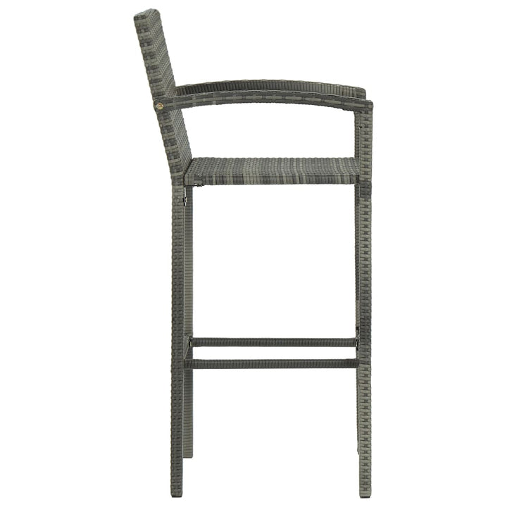 Set Bar Exterior Cu Cotieră, 5 Piese, Gri, Poliratan