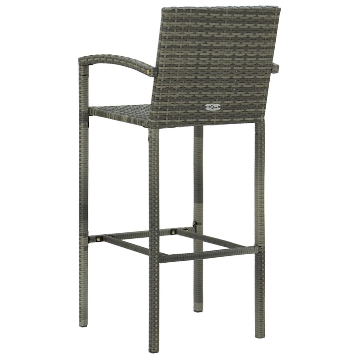 Set Bar Exterior Cu Cotieră, 5 Piese, Gri, Poliratan