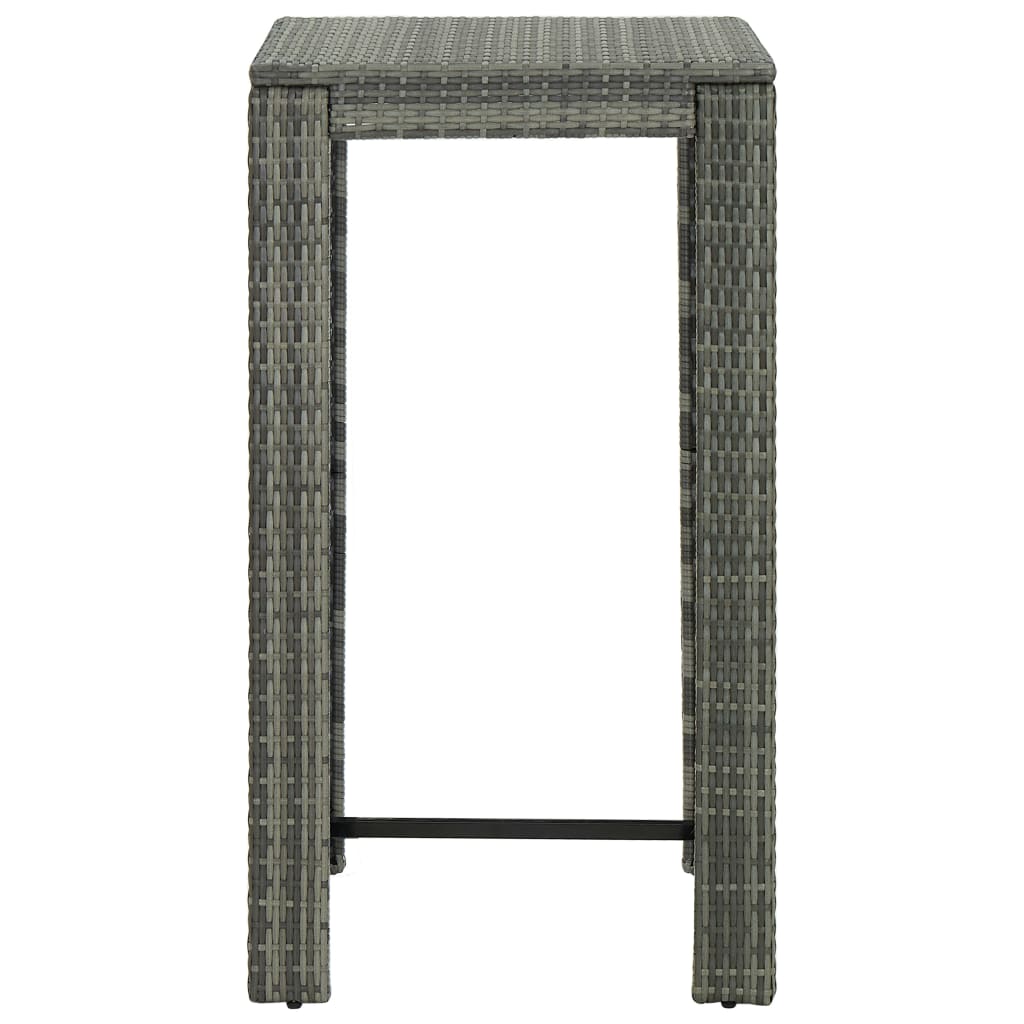 Set Bar Exterior Cu Cotieră, 5 Piese, Gri, Poliratan