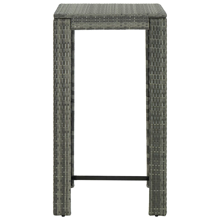 Set Bar Exterior Cu Cotieră, 5 Piese, Gri, Poliratan