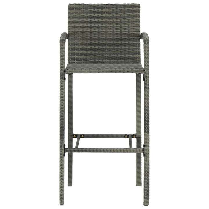 Set Bar Exterior Cu Cotieră, 7 Piese, Gri, Poliratan