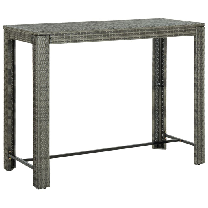 Set Bar Exterior Cu Cotieră, 7 Piese, Gri, Poliratan