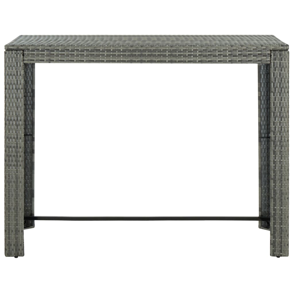 Set Bar Exterior Cu Cotieră, 7 Piese, Gri, Poliratan