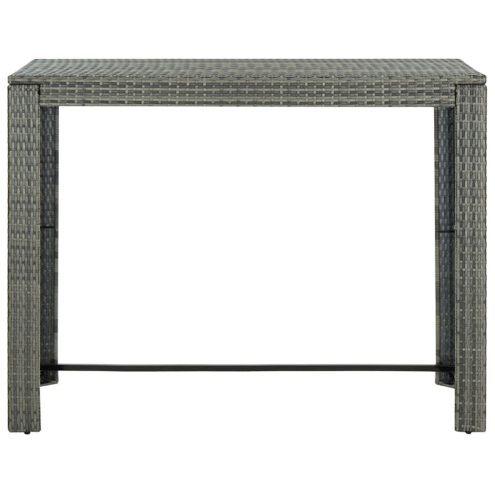 Set Bar Exterior Cu Cotieră, 7 Piese, Gri, Poliratan
