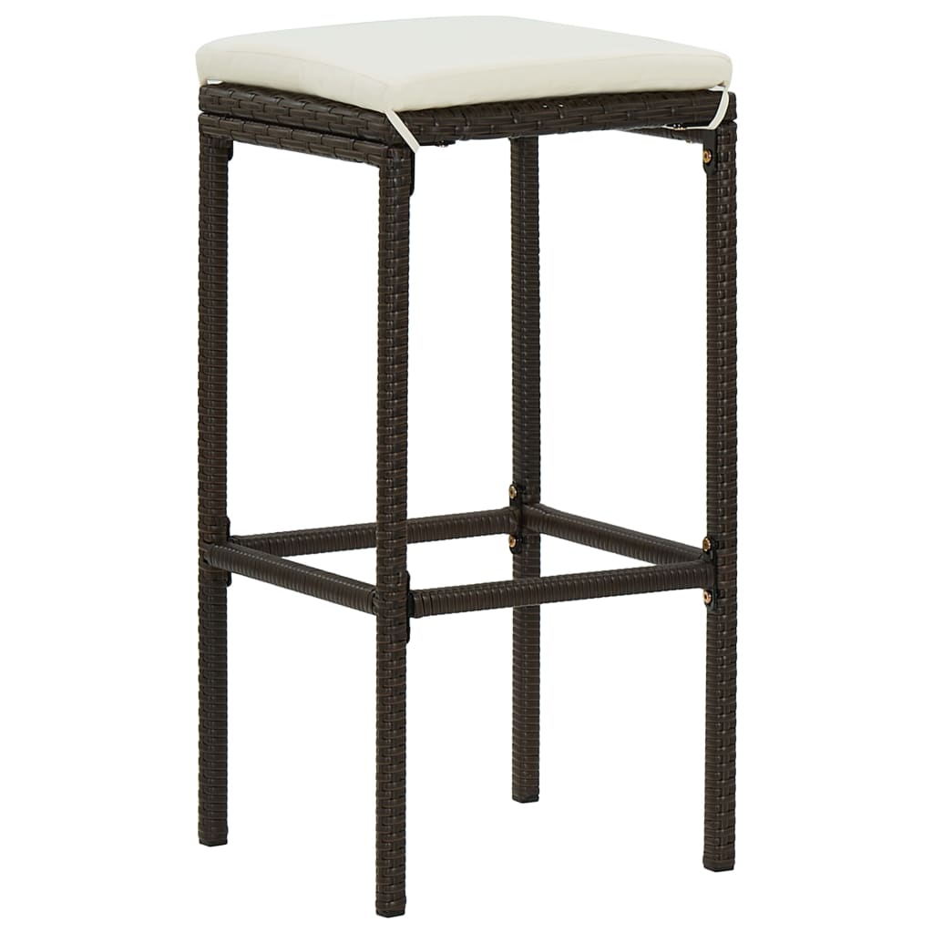 Set Mobilier Bar De Grădină, Cu Perne, 3 Piese, , Poliratan