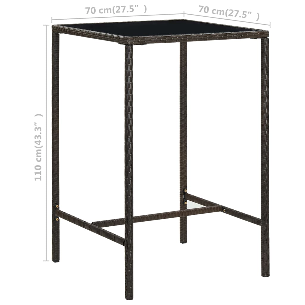 Set Mobilier Bar De Grădină, Cu Perne, 3 Piese, , Poliratan