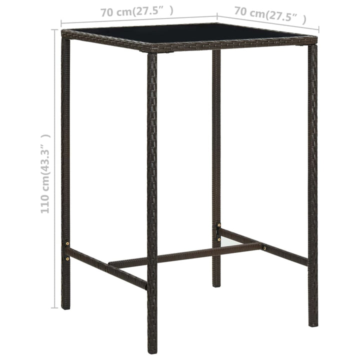 Set Mobilier Bar De Grădină, Cu Perne, 3 Piese, , Poliratan