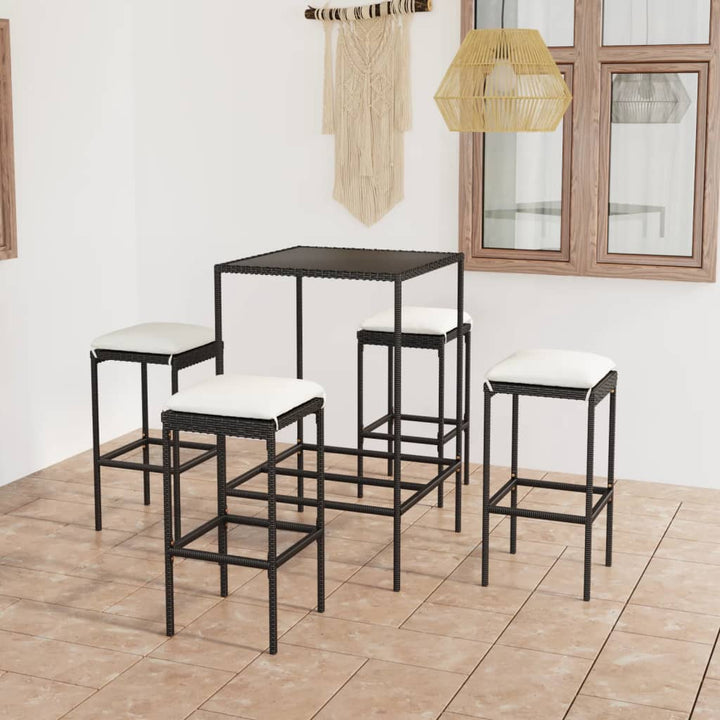 Set Mobilier Bar De Grădină, Cu Perne, 3 Piese, , Poliratan