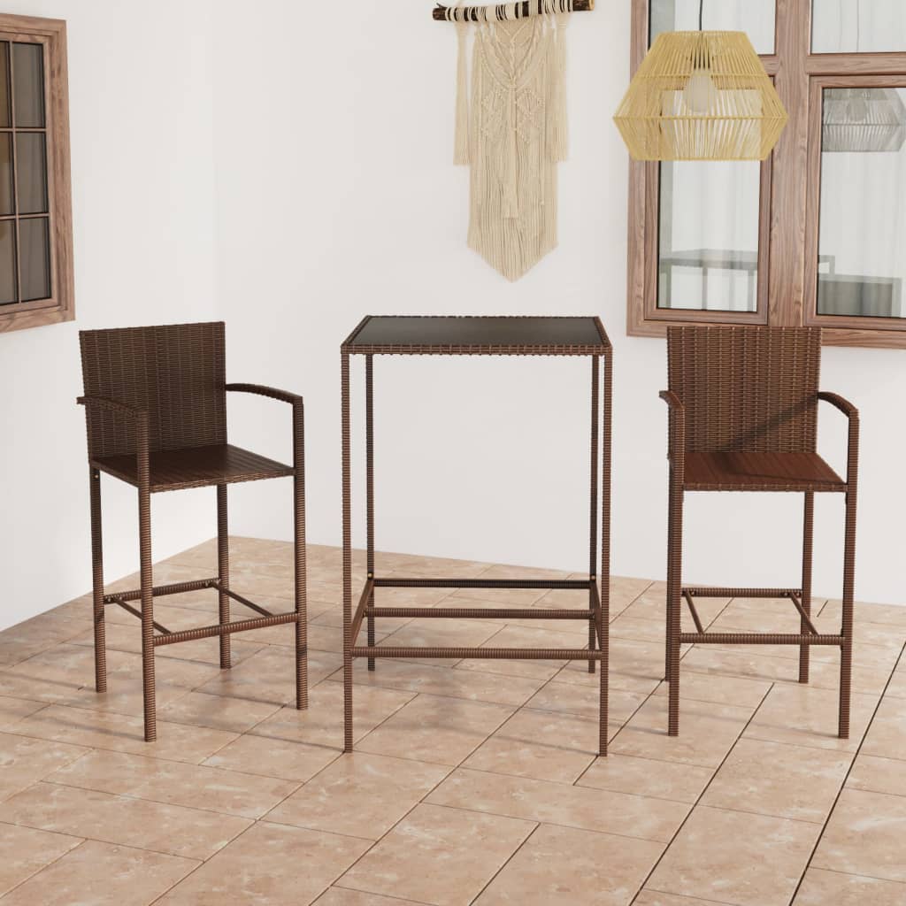 Set Mobilier Bar De Grădină, 5 Piese, , Poliratan