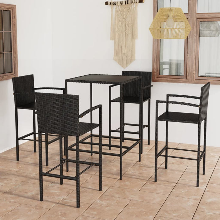 Set Mobilier Bar De Grădină, 5 Piese, , Poliratan