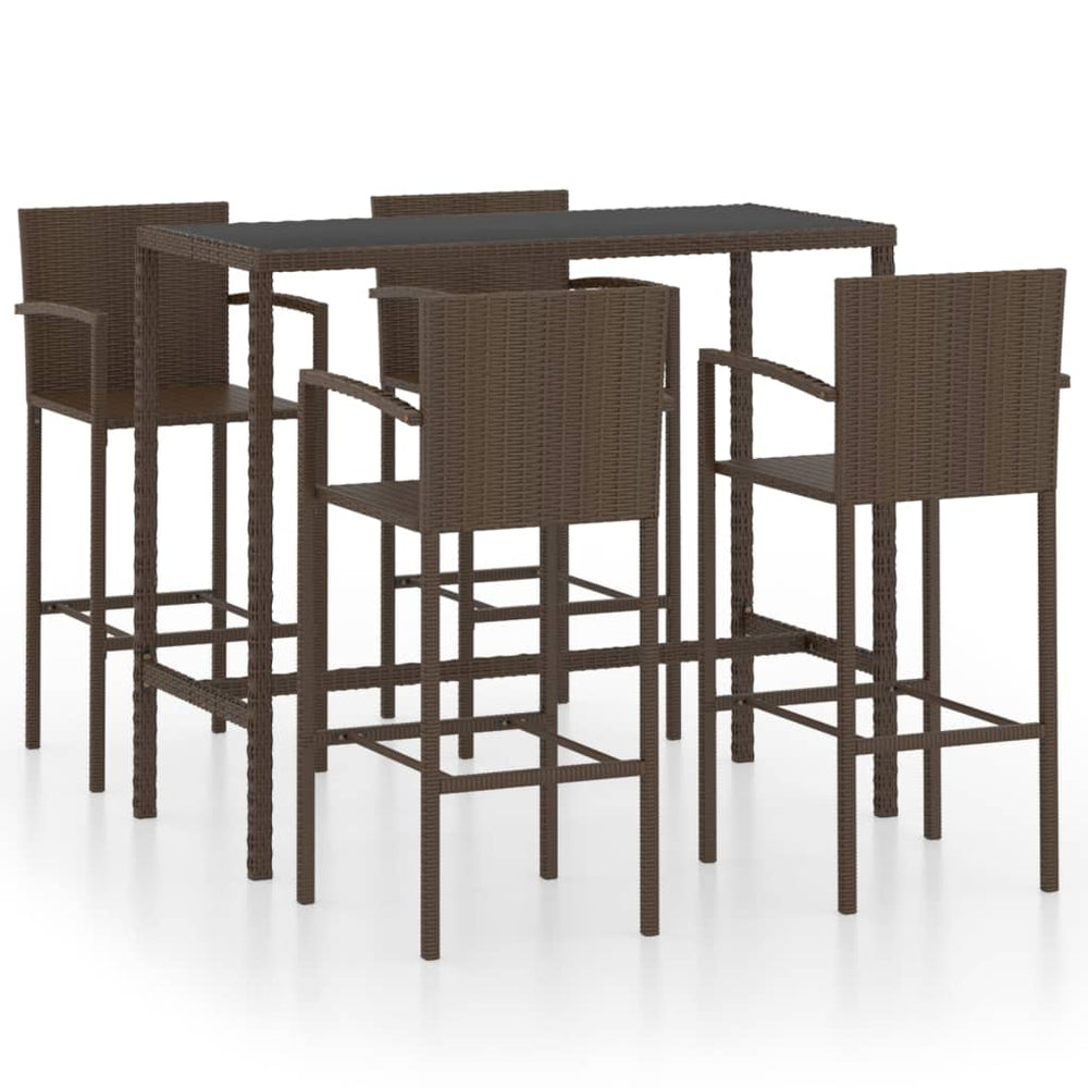 Set Mobilier Bar De Grădină, 5 Piese, , Poliratan