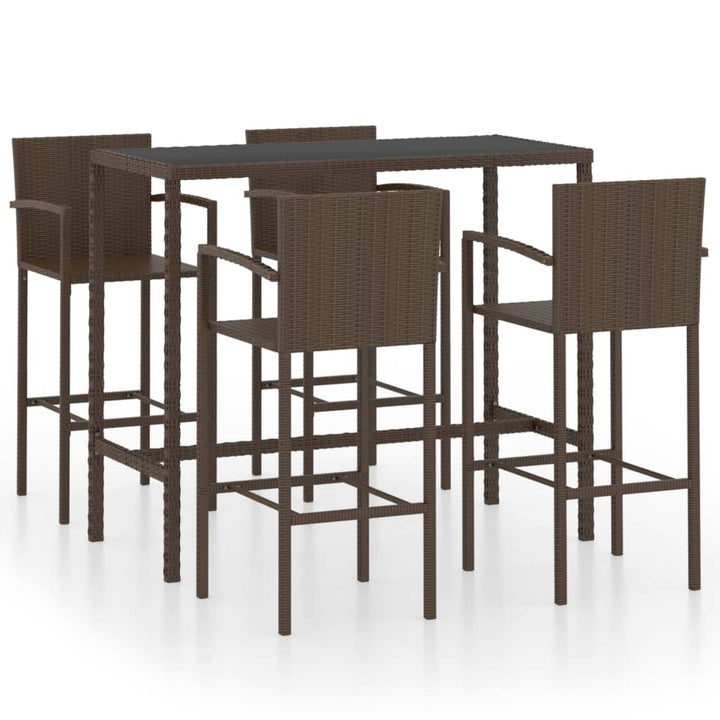 Set Mobilier Bar De Grădină, 5 Piese, , Poliratan