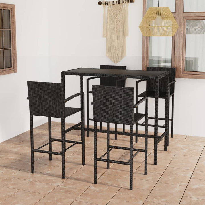 Set Mobilier Bar De Grădină, 5 Piese, , Poliratan