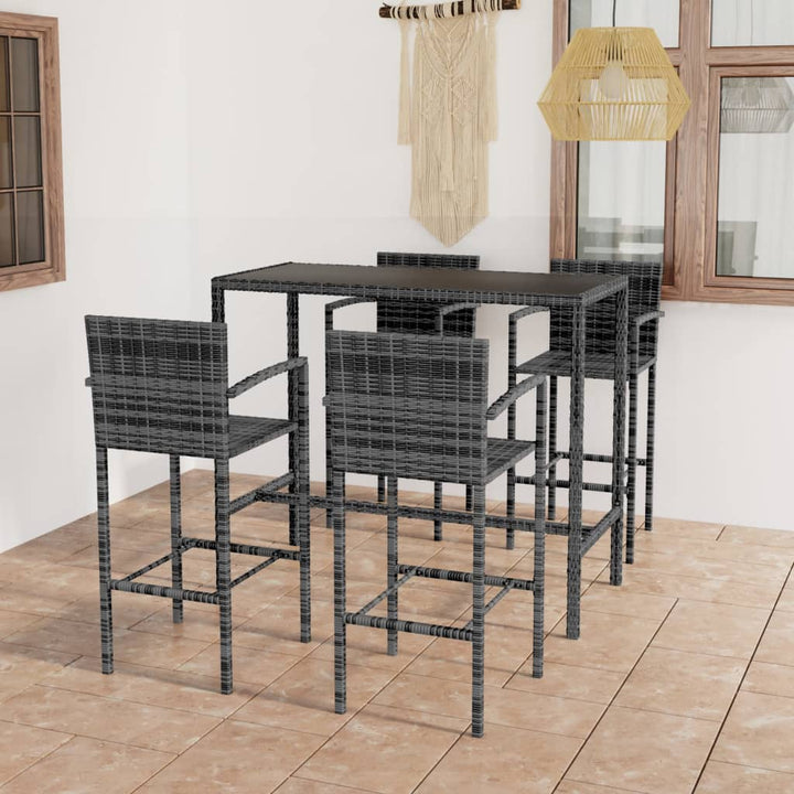 Set Mobilier Bar De Grădină, 5 Piese, , Poliratan