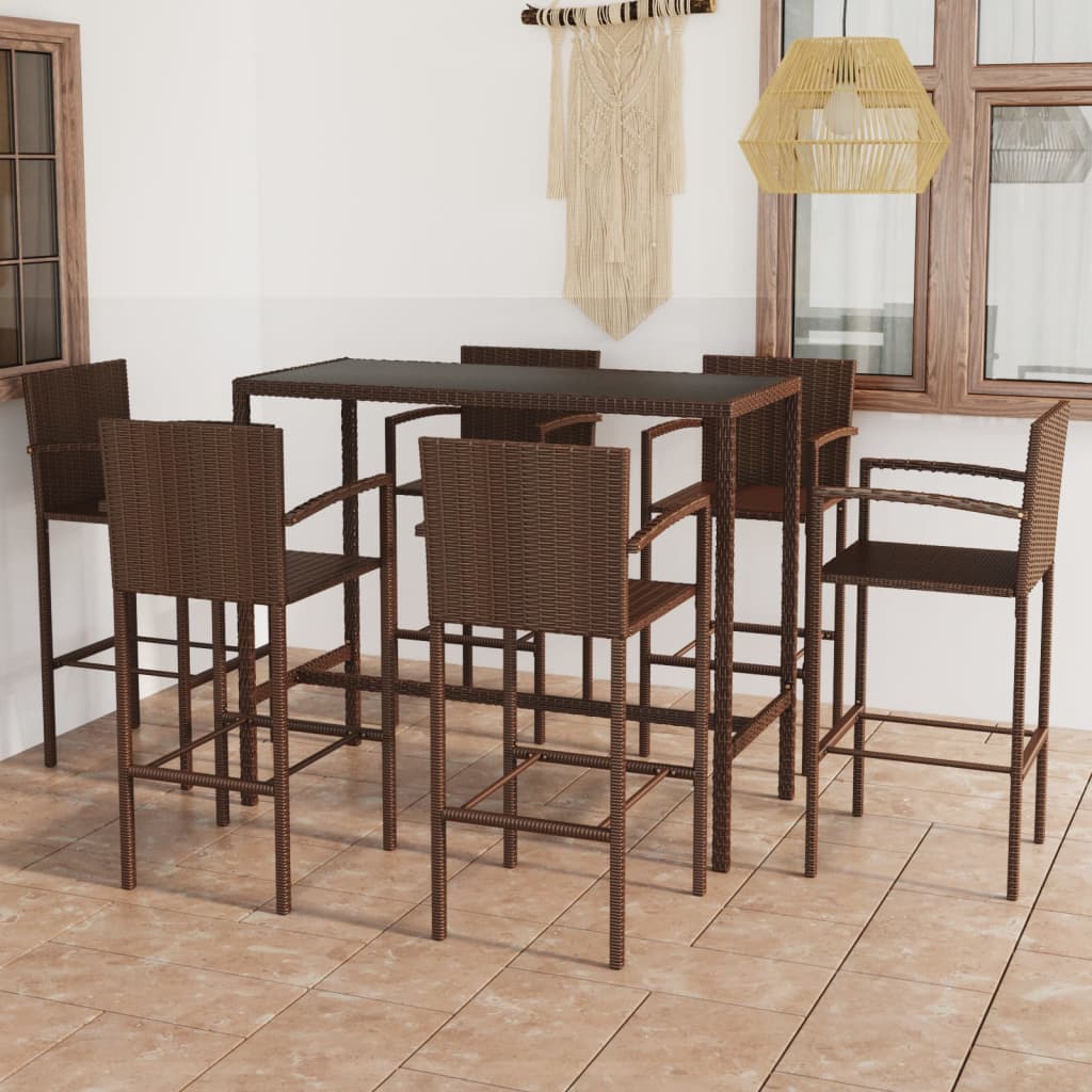 Set Mobilier Bar De Grădină, 5 Piese, , Poliratan